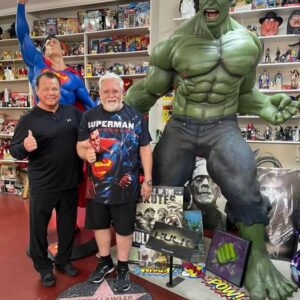 Jerry Lawler Instagram - My friend, Tim Gardner, #1 Superman collector in the world! Just delivered my new Man Of Steel behind me!
