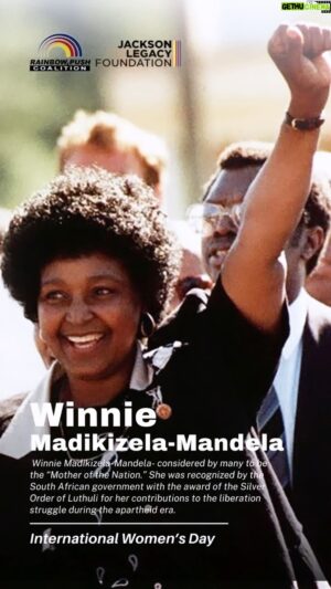 Jesse Jackson Instagram - March 8th is #InternationalWomensDay!

Today we spotlight Winnie Madikizela-Mandela- considered by many to be the “Mother of the Nation.” She was recognized by the South African government with the award of the Silver Order of Luthuli for her contributions to the liberation struggle during the apartheid era.

#KeepHopeAlive #WomensHistoryMonth #WHM #WHM24 #InternationalWomensDay