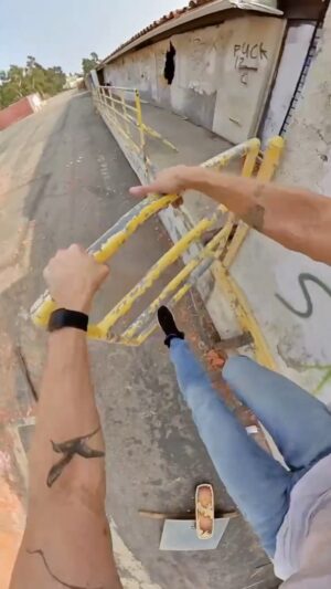 Jesse La Flair Instagram - #POV vs Reality with a little #skateboard x #parkour line