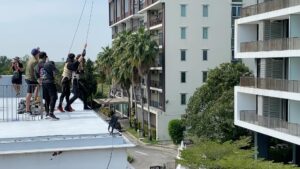 Jesse La Flair Instagram - This time last year I was in Bangkok #stuntdoubling @mustafafahad26 on a commercial directed by @timothykendall coordinated by @007director and strung between building by Rene Mousseux.