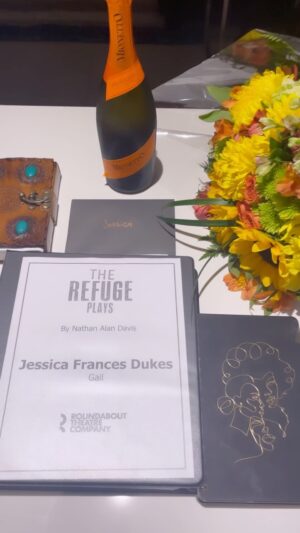 Jessica Frances Dukes Instagram - #THEREFUGEPLAYS #FIRSTREHEARSAL

In 2015 Nathan Alan Davis & @patriciamcgregor put a script in my hand that I absolutely fell in love with. A character and story I have cherished for 8 years. We did so many readings and workshops along the way and now, HERE WE ARE! 

Finally Stepping into these #Woods, Finally standing amongst those #Trees, Finally get to follow the song of the #River, Finally get to step foot in Early’s House. You will fall in love as I have with this world. #SeeYouSoon

Previews begin Sept 14th @roundaboutnyc in production with @nytw79  #newyorkcity #newyorktheatre #playwright #nathanalandavis #director #patriciamcgregor 

#TheCast  #nicoleariparker #danieljwatts #jessicafrancesdukes #jonmichaelhill #mallorijohnson #lizanmitchell #ngozianyanwu #jeromeprestonbates #lancecoadiewilliams & #jjwynder