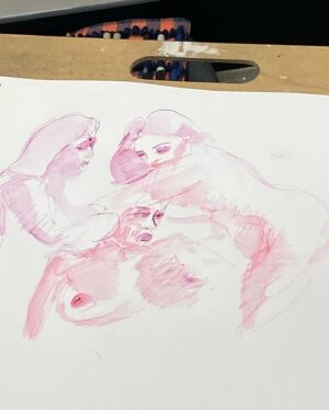 Jessica Franco Instagram - Swipe through 🫶🏽 Today is figure drawing class. So I thought I’d my nice to share what I do during the week. Here is some figure drawings from my session at studio @caffeine_heroes by artist @art_of_carlos 😍 Sadly I can’t really share drawings that are taking at the College. So this is from my studio work. Hope you enjoy them. 
And yes, in the second photo I am sleeping 🥰