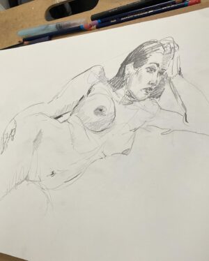 Jessica Franco Instagram - Swipe through 🫶🏽 Today is figure drawing class. So I thought I’d my nice to share what I do during the week. Here is some figure drawings from my session at studio @caffeine_heroes by artist @art_of_carlos 😍 Sadly I can’t really share drawings that are taking at the College. So this is from my studio work. Hope you enjoy them. 
And yes, in the second photo I am sleeping 🥰