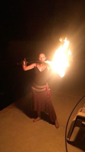 Jessica Franco Instagram - 5 years ago today 🔥 I miss setting my sword on fire!!!
You can see how the fire crawls down the blade ✨