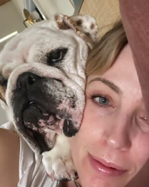 Jessica Knoll Instagram - We’ve lost Beatrice, our favorite thing in the world. I got to hold her and tell her I loved her as she passed, to thank her for loving me and napping with me and making my heart bigger and showing me how maternal I can be. We loved everything about her—her body, her hunger, her attitude, how she had to be involved with everything with us all the time, on us, touching us, butting her head into bathroom doors to guard us while we peed and showered and then her body was so bodacious we could never get the shower door back open. One time she jumped up on the table and ate a whole cake. When we had parties she would stalk the house like a predator, panting and wild eyed, bc food was around and she had to have it. She loved her daycare but ignored other dogs so I always wondered why she dragged me inside when we got there and came home so exhausted. Recently, I found out they let her hang out and snooze behind the front desk most of the day bc the dog area was “too much for her.” She was so ridiculous and I’m shattered she won’t ever bask in the sun or get her lip stuck on her teeth again. Snuggle up in the nook of my knees. Refuse to walk and eat first and second breakfasts and dinners. She lived like she would live forever and she was such a fighter and I’ll always take that with me. Thank you for loving her too, it brought me pure joy to share her with you on here. If you have a favorite memory of her I want to hear it. Talking about her and looking at pictures of her is all I want to do right now. 🐝 💔