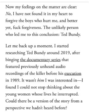 Jessica Knoll Instagram - For Vogue, I wrote about how Ted Bundy clarified my feelings around forgiveness—fuck it and anyone who says you need to give it to heal. Link in bio x
