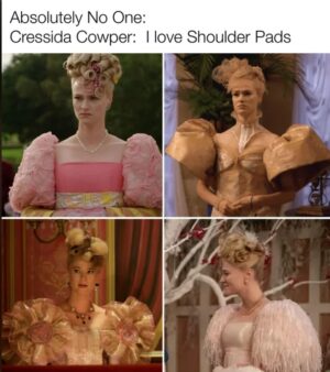 Jessica Madsen Instagram - I wear about 20 at a time 💁🏼‍♀️ @bridgertonnetflix @netflix @shondaland #bridgerton #bridgertonmemes #cressidacowper #bridgertonnetflix #polin #fashion #bridgertonfashion #bridgertoncostumes #bridgertonstyle
