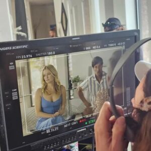 Jessica Morris Instagram - Some monitor shots and bts of me & @ribhillis on set together🙌🏻☺️❤️We may be sweeter to each other in real life than our characters are so we needed to hug it out in between takes🎬