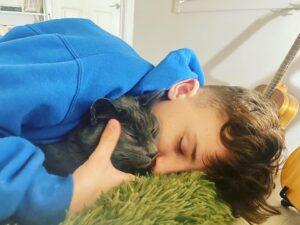 Jett Klyne Instagram - Are you guys tired of seeing me and my cat yet? #russianblue #bestie #catlover @leroyklyne_official