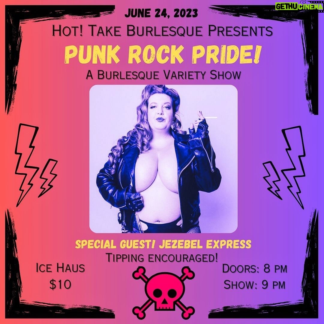 Jezebel Express - 328 Likes - āØSALT LAKE CITY!⨠I canāt wait to join @hottakeburlesque this Saturday night (June 24)! Iāll be there wearing a half-bored sneer & some black lipstick Iām just waiting for someone to smear⦠āļøš¤š