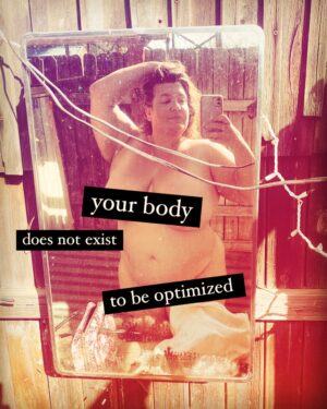 Jezebel Express Instagram - In this age of data obsession, it’s understandable that we’ve come to view our bodies analytically & critically. In our lives, constant updates are a matter of course. Download the update. Get toned, beat wrinkles. Upgrade your phone. Crush your personal best. 

We have been encouraged to believe our bodies can be optimized & improved the way we update modern technology: filter, photoshop, control alt delete. We reboot our diets the way we’d reboot a hung program. And what is plastic (or bariatric) surgery if not the literal bodily equivalent of “cut and paste?”

But our bodies— they are not modern technical wonders. They are not new & improved. They are, in fact, ancient, made of repurposed stardust & water (which we can never drink enough of, no matter how we optimize.)

I actually don’t even think the optimizing itself is an issue. Wanting improvement is normal. The problem is that “fixing” our bodies has become obligatory, and judging bodies based on how successfully they match the cultural standard du jour is the norm.

(TW: ED, self-harm, next paragraph only)
People talk to me about their bodies a lot, & one confession comes up constantly: they tell me how they have often fantasized about snipping fat or other ‘problem’ parts away with scissors to perfect their bodies. The fantasy of the optimized body is so powerful they can’t even register the horror of scissors slicing into skin. 

But as we talk, it becomes apparent that what most of these people desire is simply to be treated better: to be loved more easily, to avoid cruelty. The problem is not with the bodies we fantasize about harming, but with a culture that refuses to value them. A culture that invites us to harm them.

Our human bodies do not exist to be optimized. Our bodies exist for love & joy & long naps & sunrises & swingsets, & holding toddlers on the perfect curve of our hip. Our bodies are not made to be analyzed, improved, streamlined. Our bodies do what they need to do to keep us alive. Your body is doing exactly what it is supposed to do: it’s letting you exist, imperfectly & beautifully. 

If you want, you can let your body exist imperfectly & beautifully, too. ❤️