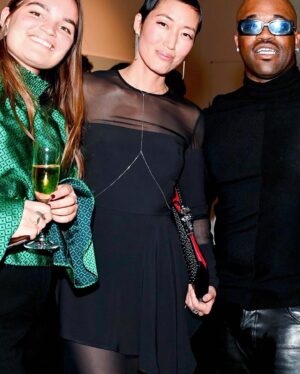 Jihae Instagram - Thanks to @charliefstewart & @asapferg for hosting a lovely dinner. I also got to privately experience some of my fav artists Niki De Saint Phalle, Mark Rothko, Salvador Dali & Frida Kahlo and discovered brilliant new artists with my friend @blisslau jewelry designer extraordinaire. Loved connecting w you my fellow artists @floorvaneekeren & @ralphnauta @studio.drift @huntdawgg @sothebys @jilldemling ♥️🦋. 
.
Make up @andrewcolvinmakeup 
Hair @rebekahcalo 
Dress @eliesaabworld 
.
.
.
.
#SothebysNow #jihae #fashion #eliesaab #blisslau