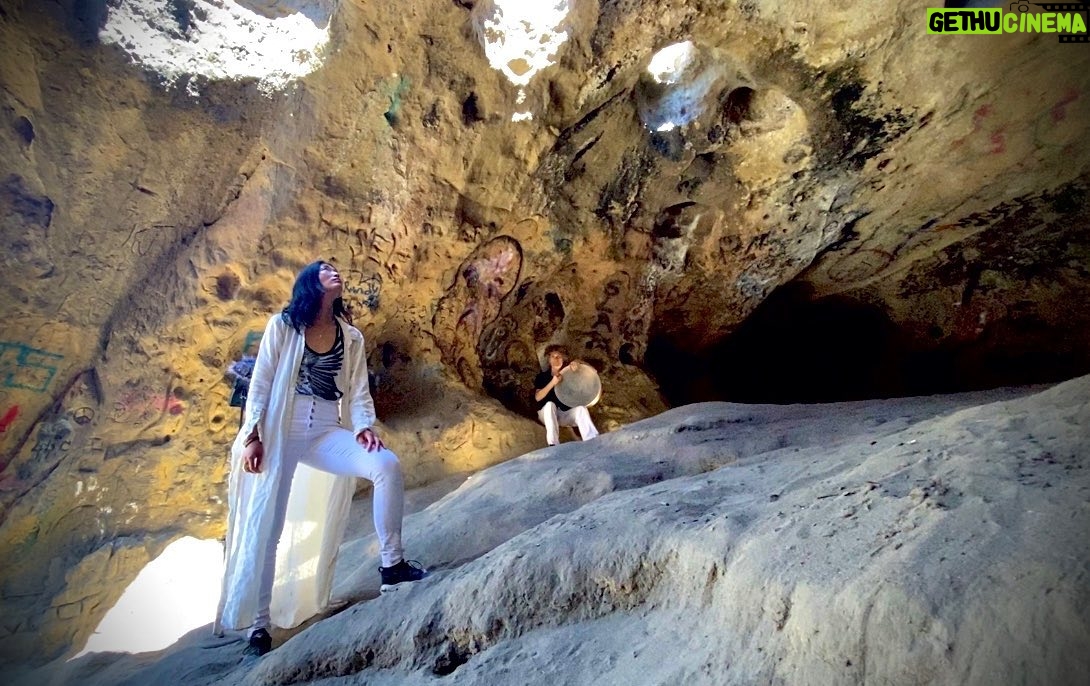 Jihae - 309 Likes - We went to a secret cave in Cali with an earth frequency tuning fork & frame drum to record voice & percussion for Ether live at the 100th @officialcowparade public art exhibit to benefit @godslovenyc @mathiaskunzli Photo by Steven Finestone .
.
.
.
.
#jihae #cowparade #ether #goldencalf #artexhibition #publicart #cave