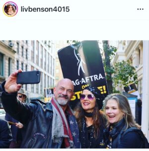 Jill Hennessy Instagram - Reunited w/great @sagaftra family…#lawandorder love with @kathryn_erbe & @chris_meloni #lawandordersvu ❤️ #sagaftrastrong #sagaftrastrongchallenge