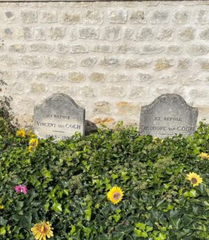 Jim Beaver Instagram - Vincent Van Gogh is buried next to his brother Theo in the cemetery at Auvers-sur-Oise.  It is adjacent to the wheat fields he painted just before his death at 37. Besides Vincent, only Michelangelo’s work has ever made me weep on seeing it in person. But Vincent makes me weep for other reasons as well. Today, I also stood in the room where he died. A mere 75 square feet, it held in his last hours a heart too big for the world.