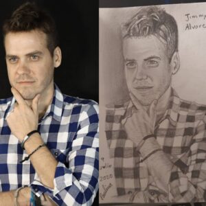 Jimmy Álvarez Instagram - Mi amiga @paulina.artista12  me hizo este maravilloso dibujo. Muchas muchas gracias Paulina. Si alguien quiere un dibujo para regalarle a su pareja, amigo o familiar contáctenla es buenísima #autoretrato  #dibujos  #arte
