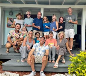 Jimmy Buffett Instagram - A sweet and fitting close to a special week in Key West.  These are the good people who gave their hearts and souls to create a magic moment in time together. These are the women who started Margaritaville, and Marty who authored the Coconut Telegraph. All that followed basically came from these folks in Key West.  So glad I got to see them all at Sunshine’s house before I left. 
JB

In photo: 
Back row: Esme Okelly, Steve Thompson, John Moeller, Denise DiSalvo, Stacy Peele, Sharon Lehman, Marty Lehman
Middle row: Cayman Smith-Martin, Sunny Jude Smith-Martin, Gina Knight, Cindy Thompson, Sunshine Smith, Judith Ranger Smith. 
There in spirit: Veronica Schill, JL & Amy Jamison