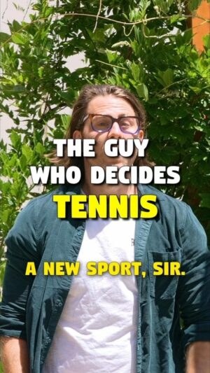 Jimmy Rees Instagram - So thats how it was invented!!! Haha!! Tried to shoot this at a tennis club but was a bit awkward ... so went round the corner 😅😂 #tennis #theguywhodecides #theguywhodecidestennis #ao #australianopen