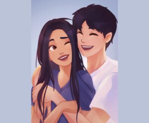 Jimmy Wong Instagram - From now until forever. Happy Valentine’s Day @rosannawang 💙💜

.

Art by @n.t.s.e.n.g