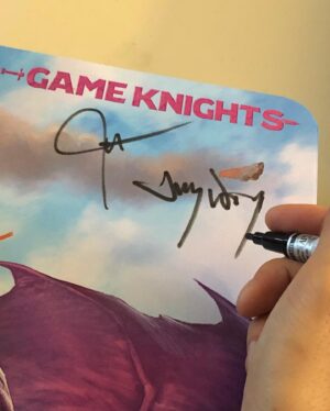 Jimmy Wong Instagram - Took us all day and my right arm and wrist are completely shot, but Josh and I finished signing nearly 3,000 playmats for our backers! Our conservative shipping estimate is still January 2021, hoping to get them to our loyal @commandcast Kickstarter supporters sooner if possible :)