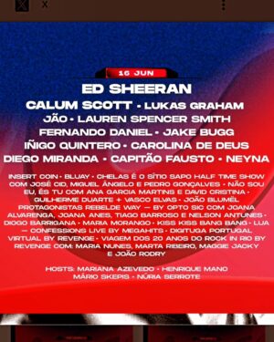 Joana Alvarenga Instagram - O dia em que partilhas o Cartaz do Rock in Rio com o Ed SHEERAN 🎸🎸🎸
#rir #eufui #dream #friends #rbl
