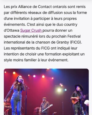 Joanie Charron Instagram - En entrevue ce soir à TVA, 
Merci beaucoup aux médias pour votre support 

@reseau_ontario #CO2024 #avenirduspectacle #onfr
