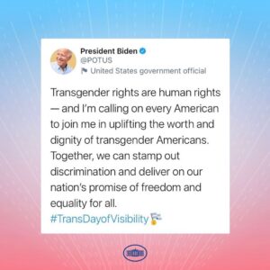 Joanna Going Instagram - Trans Rights are Human Rights 🏳️‍⚧️ #transdayofvisibility