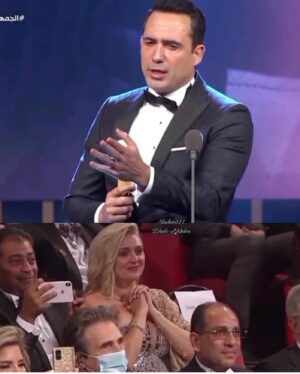 Joanne Farrell Instagram - He did it!! 
Congratulations to my wonderful husband on winning the coveted Best Feature Film award from the International Federation of Film Critics (Fipresci) at the Cairo International Film Festival last night, for his brilliant film Ghodwa @ghodwafilm 
Couldn’t be more proud to see his dream come true. 
Elf mabrouk to all the team. 
Thank you to everyone who has so kindly supported Dhafer and his film 💖
Who knows what Tomorrow may bring…

Special thanks also to @kruszynska_official for my stunning dresses, and to
stylist @jessicatculley,
@jawharaeg, and to hair & makeup team @alsagheersalons

@dhaferlabidine
#dhaferlabidine
@ciff43
#ciff43
@ghodwafilm
#ghodwafilm
@kruszynska_official @jessicatculley 
#redcarpet #londonfashion
