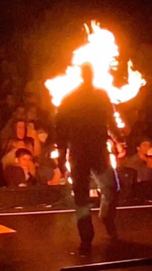 Joanne Farrell Instagram - Fabulous special effects show with my family @unistudios playing with fire! 

🔥 FIRE link in bio

@dhaferlabidine 
@believearabia 

 #universalsrudioshollywood #firestuntman #firestunt #stuntman 
#joannefarrell 
#dhaferlabidine 
#familytrip 
#spotify #applemusic #anghami #amazonmusic #youtube