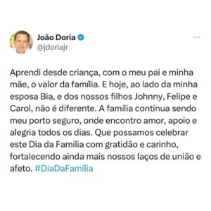 João Doria Instagram - #DiaDaFamilia