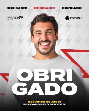 João Hadad Instagram - Conseguimos, família! Muito obrigado por todos os votos. Seguimos firmes em busca da nossa conquista. Vocês são fortes demais. Vamos continuar unidos e lutando pelo Hadad até a final de #AGrandeConquista. Não desanimem, pois cada batalha vai ser emocionante. Gratidão! 👊🏽⚡️ #TeamHadad