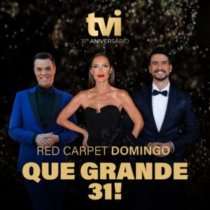 João Montez Instagram - Este Domingo vai ser um “grande 31” com a celebração dos 31 anos da TVI 🤍

Zé Lopes, Iva Domingues e João Montez vão ser os apresentadores da Red Carpet! 

Queremos fazer a festa consigo! Celebre connosco os 31 anos da sua TVI 🎊🙌🏼