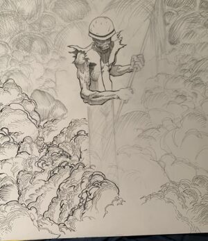 Joe Hahn Instagram - This is the final drawing and some progress shots of my drawing for the @linkinpark 20th Anniversary box set to include 3 lithographs by @m_shinoda @frankmaddocks and myself. It is an interpretation of the soldier w/ wings that is on the cover of our debut album #HybridTheory. It was fun to reflect and revisit the art after 2 decades. For more info, go to @linkinpark or www.LinkinPark.com