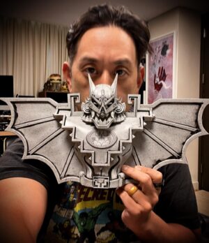 Joe Hahn Instagram - I’m so happy to add this brilliant @urbanaztec #batman sculpture to my collection courtesy of the great #JesseHernandez. A little bit street, with some Aztec vibes to remix the #DarkKnight #jessehernandez. @dccomics @sideshow @unrulyind Thank you, brother!