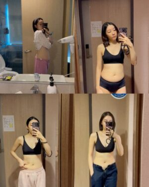 Joe Lin Instagram - 想說紀錄一下
也是花了一段時間在沒有運動的狀態下
才到現在看起來沒有肥肉的狀態（圖1）

還記得生完小孩的一週肚子還超大
嚇死我
想說胎盤和羊水小孩不是都出來了嗎？
為什麼肚子還在？？？？

圖3是生完到生完一個月時
肚子是有變小
但還是蠻有肉的
生完不到半年體重很快就回到產前
但肚子和腰肉一直還在（圖4）
果然撐過的肚皮很難一下子就回去
就算我孕期只胖6公斤也一樣
撐過就是撐過了
雖然衣服遮的起來
但合身或短版的衣服真的就會有軟軟的肉溢出
自己看了覺得很礙眼

不過在沒有運動的狀態下
可以恢復這樣我也是很感謝了🥹
我知道很多媽媽的肚子真的是生完一去不復返
所以可以大概分享一下
再沒有運動的情況下怎麼瘦回來
我的情況比較偏向飲食的部分
每天最期待的就是吃早餐
早晚我會吃比較飽一點
大概都是吃蛋餅 小東西配一杯咖啡或豆漿
這樣大概到中午就不會那麼餓
可以吃個水果、優格等的小東西就好了
晚餐我都非常早吃
大概5、6點吃
但我晚餐從來不吃飯或麵類澱粉
單純吃菜、肉吃到7分飽

生娜娜後完全沒有吃宵夜的習慣
應該說吃不下？也剛好哄睡時常常一起睡
所以晚上7點後幾乎不進食
所以剛好蠻符合14/10斷食，比168更溫和更好執行一點

但我還是會每天給自己一點蜜糖
喝手搖或吃些甜食
完全是精神糧食
這些是必須的～～不然會瘋到🤪
不過當然能夠搭配運動是最好的
因為現在雖然看起來瘦
但肚子還是軟軟的
坐著皮也會皺一起

希望之後可以慢慢回歸運動
把身體、肌肉練回來
有運動身體的狀況還是比較好
現在沒有以前做有氧和重訓時的那樣強壯結實
我只能說現在肚子還有一點線條在
完全是不枉費以前運動這麼多年留下來的🥹

給想生完沒時間運動的人一點參考
重點就是不要吃宵夜！不要吃宵夜！不要吃宵夜！
宵夜真的差蠻多的，所以忌口
少吃澱粉、時間控制在14小時空腹10小時進食

以上！