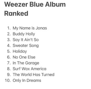 Joe List Instagram - @nowayneinhell rankings are the black background. Mine are the white. What are your thoughts? The album is 30 years old!!! Follow Matt and subscribe to my YouTube. His debut special is coming soon.Happy Fathers Gay!