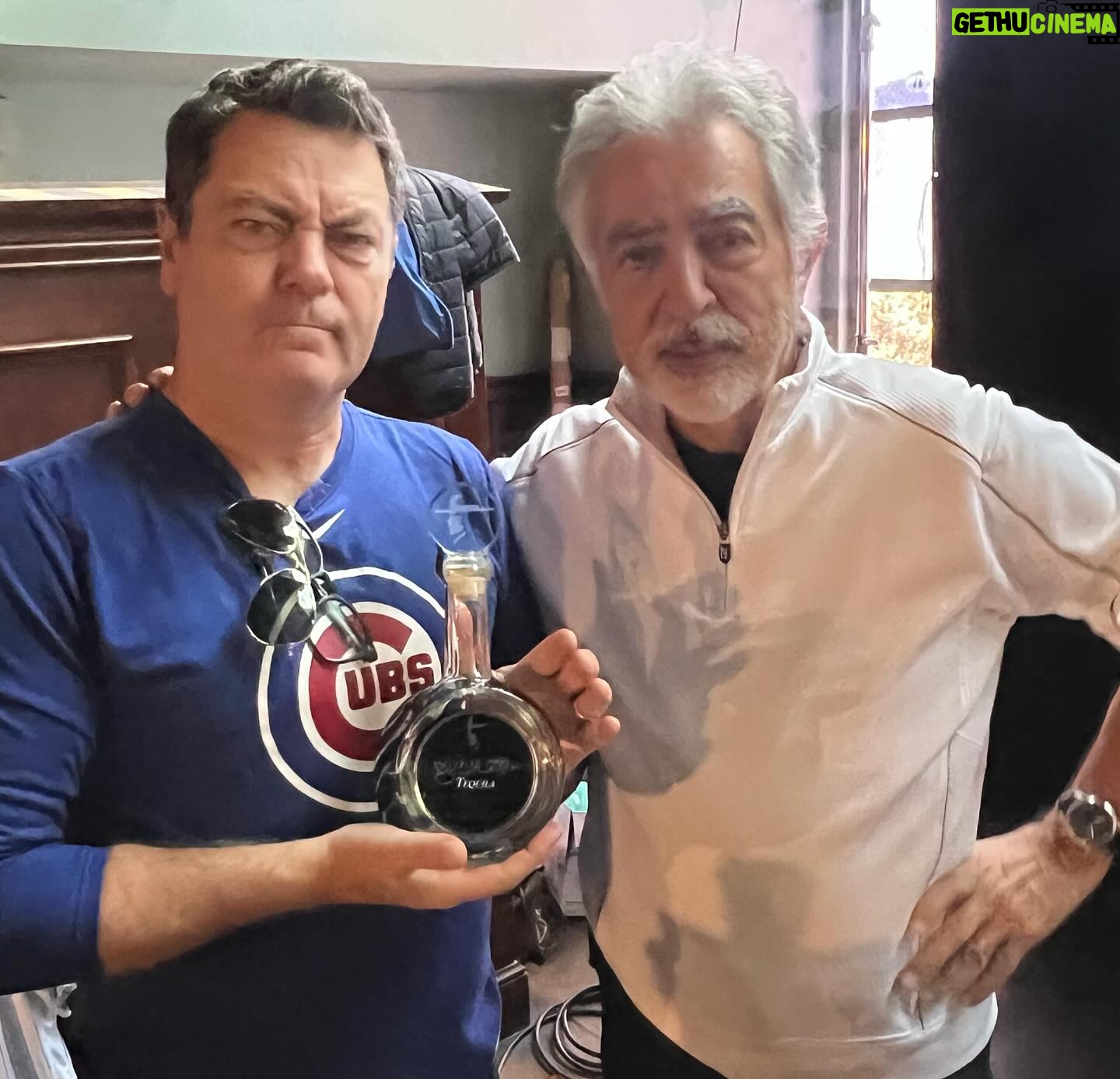 Joe Mantegna - 8.6K Likes - Had to share some @senorriotequila with my buddy, @nickofferman on the set of Hollywood and Ivy. #parksandrec #nickofferman #joemantegna #criminalminds #davidrossi #paparossi @totalwine