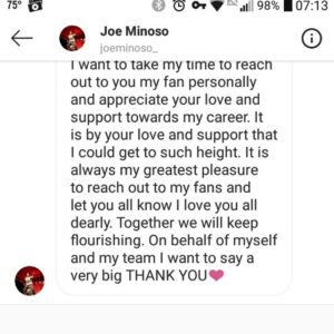 Joe Miñoso Instagram - If you are receiving this message from someone who is pretending to be me, please know this is a fake account! I do not DM any fans. Thank you. @instagram Can we please have the page removed?