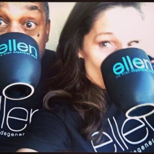 Joe Morton Instagram - The sweetest part of my day was a cup of Ellen ... and a spoonful of Christine. Thanks @TheEllenShow for a great day ... and @LietzeeNut for a great night! 😉
