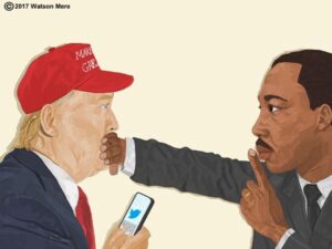 Joe Morton Instagram - Shhhhh.....
#EnoughSaid #MLK
(Painting by Haitian artist Watson Mere)