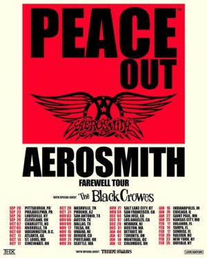 Joe Perry Instagram - We’re thrilled to announce new dates for our 2024 PEACE OUT Tour with special guests @theblackcrowes! All previously purchased tickets will be honored for the rescheduled shows – you’ll receive more info via email. Tickets for the rescheduled dates & newly added shows go on sale Fri 4/12 @ 10AM local at aerosmith.com.