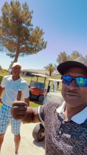 Joe Torry Instagram - HERE WE GO AGAIN🔥🔥💜💜⛳️🏌🏾‍♂️GOLF BUDDIES 💯👊🏾 @official byron scott @darwin.cook.186 “Help for Heroes”annual golf tourney in Palmdale, CA Had a Blast for a good Cause. #3rd Place #closettothepin #golf @hackerishgolf @anthonyc.hill @funnymanalexthomas #palmdale @ranchovistagolfclub Great shape. #greensonpoint #joetorry #ig #igreels #lakers