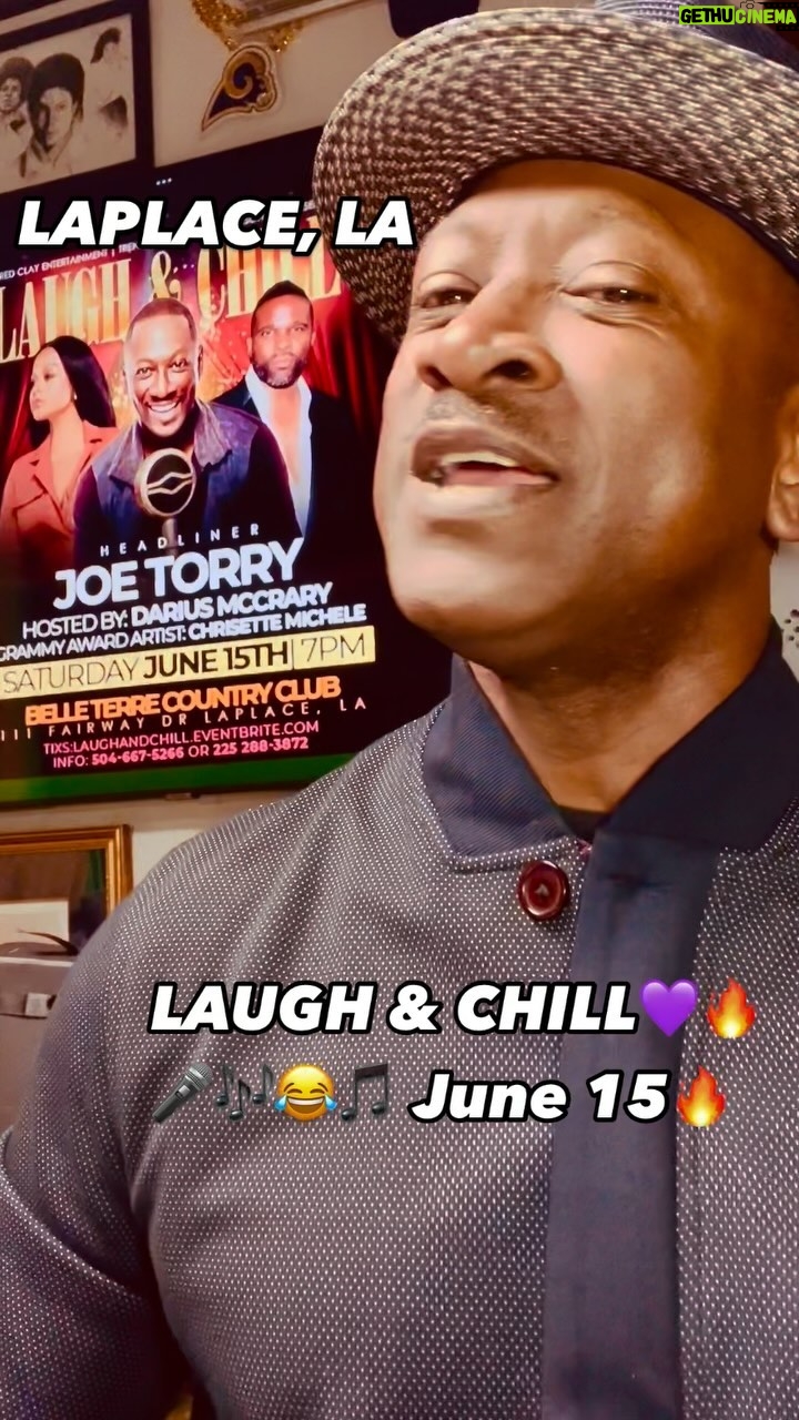 Joe Torry - 186 Likes - FATHER’S DAY WKND💜 LAPLACE, LA🔥6/15
LAUGH & CHILL @belleterrecountryclub @chrisettemichele @dariusmccrary @redclayentertainment COME HAVE An AMAZING TIME🎤🎶🎵💜🔥😂#joetorry #fathersday #fathersday2014 #thingstodo #louisiana #laplacelouisiana #belleterrecountryclub #comedy #music #ig #igcomedy #igmusic