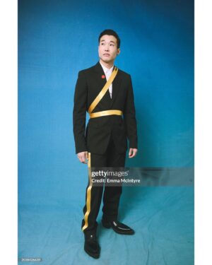 Joel Kim Booster Instagram - Happy Indie Spirits day! Today’s look giving secret prince of a made up country in a Netflix romcom. PrincESS of Genovia teas. 

Styled by @chrishoran20 with assist from @sanamceline and @danenikkoalvero 
The look: @helmutlang @doxpeter @camper @davidyurman 
The beat: @tracyraffelsonmakeup
Pin: #artists4ceasefire 🫶🏻