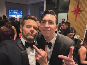 Joel McHale Instagram - Last parting shot from the Emmys. Got to hang out with one of the best actors on one of the best shows who knows how to play @callofduty like a champ. #nicholasbraun