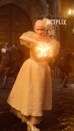 Joelle Instagram - I’m lighting it up in @theschoolforgoodandevilmovie out on Netflix October 19th !!🔥🏰😇😈