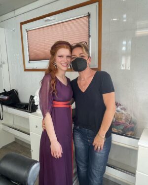 Joelle Instagram - The wonderful creative team who transformed me into Vipsania every day! Have so much love for each and every one of these ladies ❤️❤️❤️ The final episodes 7 and 8 of Domina season 2 come out tomorrow on @mgmplus !!
.
.
.
#girl #love #team #wig #makeup #roman #dominaseason2 #domina #tv #bts #behindthescenes #joelle #vipsania #actress #actor #alopecia #smile #teamwork #creative