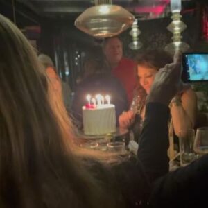 Joely Fisher Instagram - Birthday.  The world is on fire-every day I take on the deep dark stress of getting our industry back up and running -a contract that reflects true creative and economic Justice - then we all lost our friend-I am gutted like all of you-thank you my friends and family who in all this chaos took a moment to celebrate my birth-and now back to work.
#birthday #birthdaycake #birthdaygirl #wabi #friends #scorpio #love