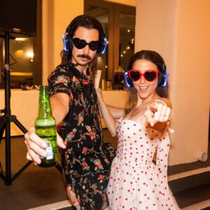 Joey Richter Instagram - Hey YOU! 🫵 Buckle up for a #ValentinesDay proclamation of LOOOOOOVE 💝 Listen, life has been a BIT topsy turvy as of late 😵‍💫 and we got to do our own lil celebration betwixt us so it’s not like I FORGOT, ok?!? RELAX 💆🏻‍♂️ But I simply must shout out the All-Time-Best-of-The-Best-Valentine-Aside-From-Diane, @slowpez8!! 😍 2024 has already been a pretty wild year for Lo and I so far. The last 2 months have felt like 6. 🫠 But even with everything turned upside down, our partnership continues to be an amazing space for growth, safety, laughter, respect, and love ❤️‍🔥 It seems like everyday the world is greeting us with a new challenge! But by the end of the day, I’m once again filled with gratitude that Lo is the person I was able to tackle each obstacle with 🫂 She has met my myriad of fears & insecurities as of late with an UNBELIEVABLE amount of patience, wisdom, and the perfect levels of tough love 🥊 (even when I have not met hers with the same degree of compassion 😔). She’s my favorite person in the world. Like, wouldn’t you wanna wrap up your wedding night like THIS?!? 🩷❤️🧡💛💚🩵💙💜
.
.
.
#love #weddingphotos #silentdisco #lovers #lovely #hearts #somanyhearts #hearteyes #cleareyesfullheartscantlose 📸: @annielesser