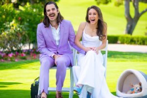 Joey Richter Instagram - 🚨WEDDING PHOTO DUMP PART 1 OF ???🚨

Our ceremony was a dream and we couldn't have done it without our beautiful friends! We are so grateful!

1) Ok this is actually us exiting the ceremony but it's a fun pic!

2) Dylan Darren and Jordan sang us down the aisle with truly the most BEAUTIFUL arrangement of You're Gonna Live Forever in Me 

3) Joey and I listening to them sing. I SOBBED all my makeup off in the first 2 mins of the wedding bc their voices were so beautiful. Spent the rest of the ceremony looking like Ozzy Osbourne. That is how life goes! 

4) A tight 5 to open the ceremony, as god intended

5) Nick was our officiant and it meant so much to us! He is one of our dearest friends 🥹 Plus he killed it! 

6) Joey and I each picked a friend to give a lil speech! Joe was Joey's pick, he did an amazing job AND managed to work in GG and Lost.

7) Julia was my pick and she gave a beautiful speech and made us cry and feel reflective, per usual!

8) We laughed through the whole fuckin ceremony! I look terrifying when I laugh, but that is also life!

9) Exhibit B

10) Friends, legally bound. 

There will be more dumps, sorry gurlies!!!

All 📸 by @annielesser !
#worldsfirstwedding #wedding #clowns #love #gilmoregirls #OfficialJLoWedding